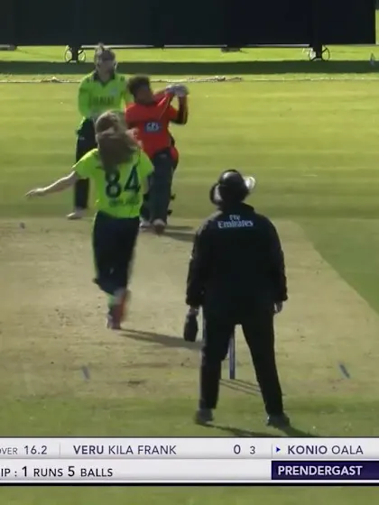 ICC T20WC Qualifier: IRE v PNG - Oala hits a six out of the ground