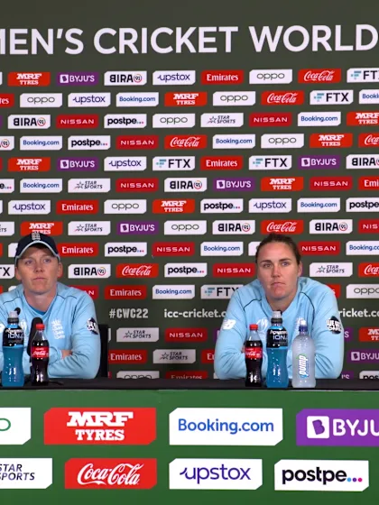 3 April - Christchurch - England players Heather Knight and Natalie Sciver post-match press conference