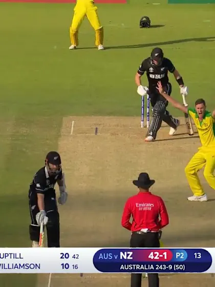 Logo of CWC19: NZ v AUS - Behrendorff gets Guptill LBW