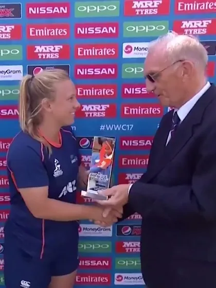 Logo of #WWC17 NZ v WI - Player of the Match - Leigh Kasperek