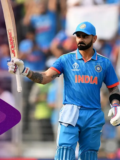 Kohli's crucial half-century holds the India innings after early losses | CWC23