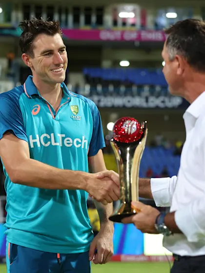 Ponting presents Cummins ICC Men's Cricketer of the Year trophy in Antigua