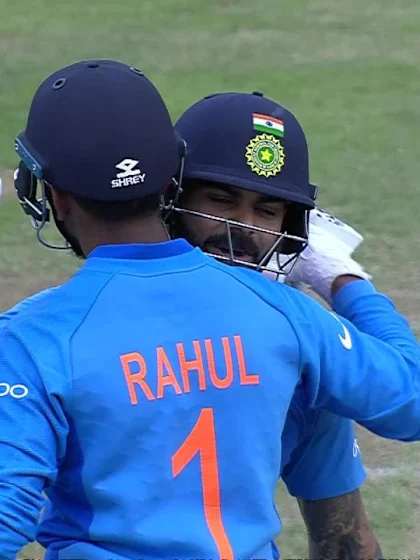 Logo of CWC19: SL v IND - KL Rahul celebrates his first World Cup hundred