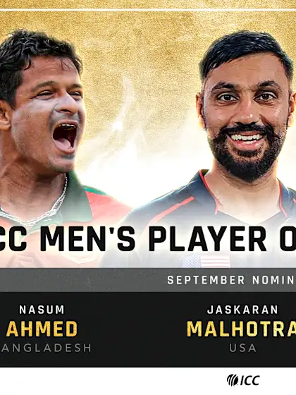 ICC Men's Player of the Month nominations for September announced