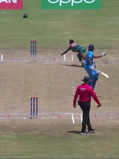 ICC U19 CWC: IND v BAN – Bishnoi is run out attempting a quick single