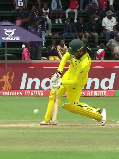 Logo of Harjas Singh with a Six vs. India