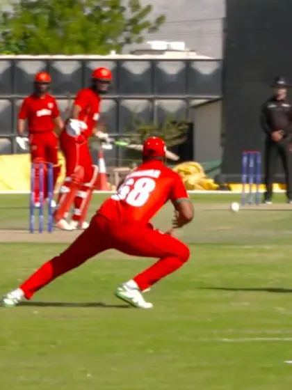 WCL Div 3 – Sharp catch in the slips by Oman's Jatinder Singh against Denmark