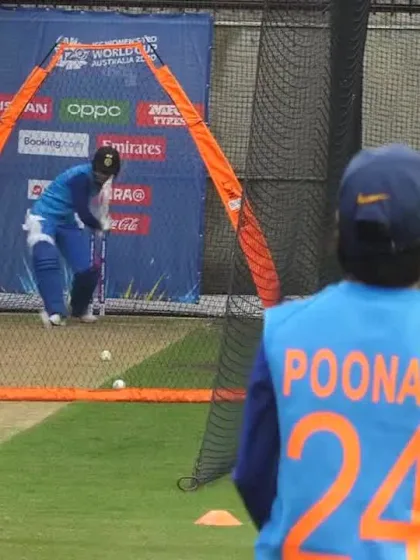 Logo of WT20WC: At the Nets - Smriti Mandhana bats