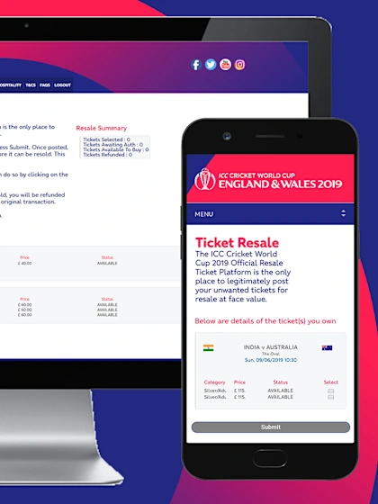 How to sell your Cricket World Cup 2019 tickets on the Official Resale Ticket Platform