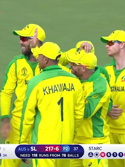 CWC19: SL v AUS - Thisara Perera is caught at mid-on
