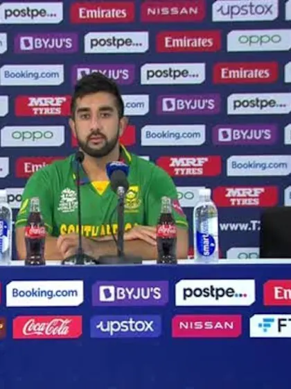 30 October - Sharjah - South Africa player Tabraiz Shamsi post-match press conference