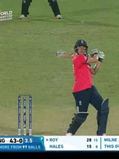 Jason Roy smashes outrageous flat bat for Six