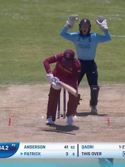  ICC U19 CWC: ENG v WI – Patrick undone by Qadri's skiddy spin