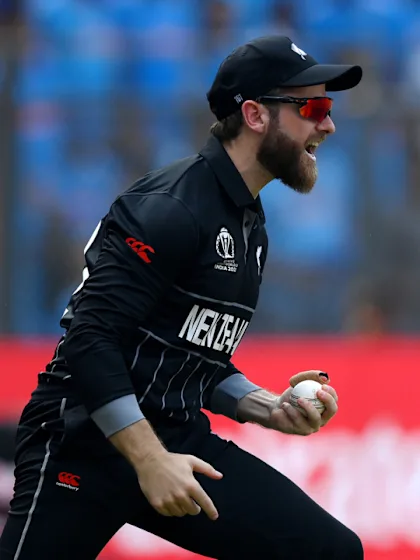 Logo of Magnificent Williamson catch sends back Rohit | CWC23