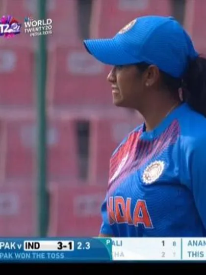 Vellaswamy Vanitha Wicket Fall IND V PAK Video ICC Womens WT20 2016