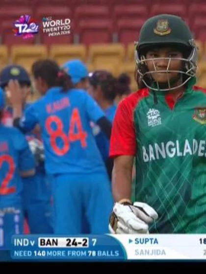 Sanjida Islam Wicket Fall IND V BAN Video ICC Womens WT20 2016