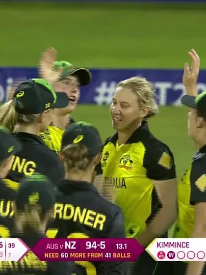 AUS v NZ: Green departs for 8, caught by Perry off Kimmince