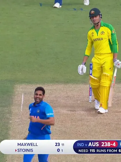 CWC19: IND v AUS - Bhuvneshwar Kumar bowls Stoinis second ball