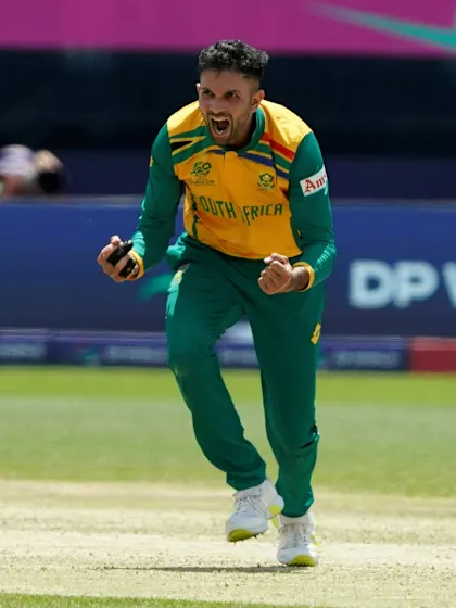 Keshav Maharaj delivers in the final over | SA v BAN | T20WC 2024
