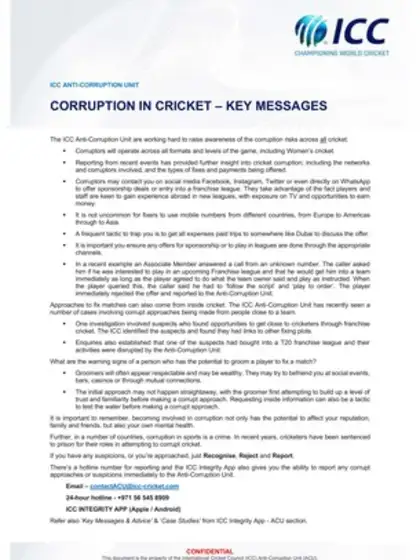 Logo of ICC ACU – Key Messages
