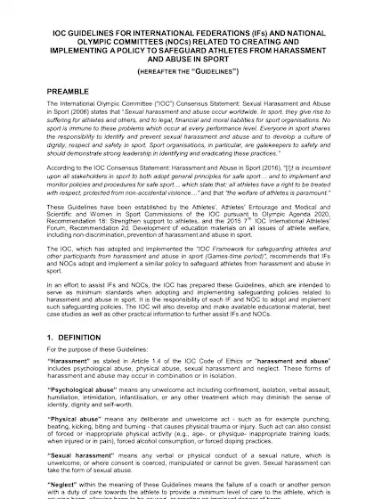 Logo of IOC Guidelines for Sports Organisations