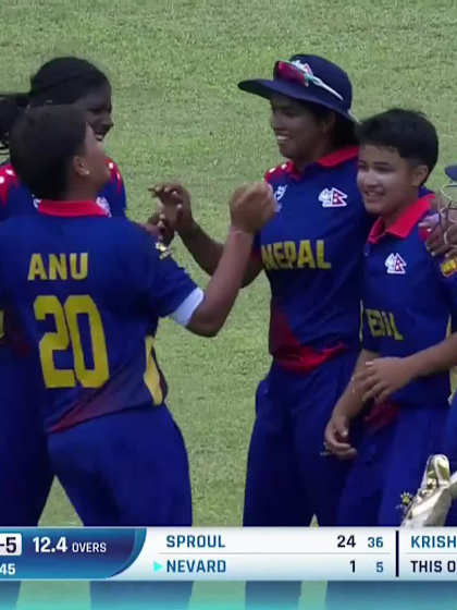 C Nevard with a Batting vs Nepal Women Under-19