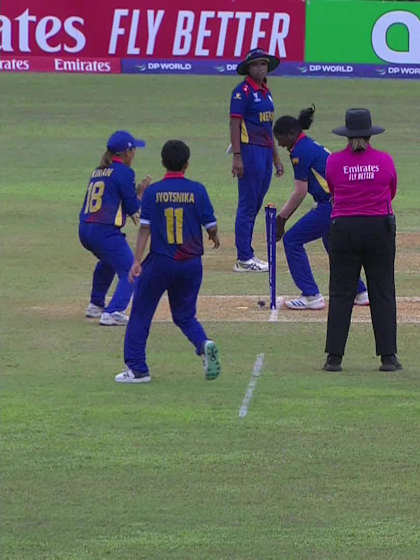 P Sproul with a Batting vs Nepal Women Under-19