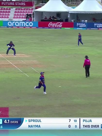 N Muir with a Batting vs Nepal Women Under-19