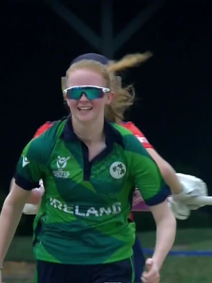 E Thomas with a Batting vs IRE-WU19 Ireland Women Under-19