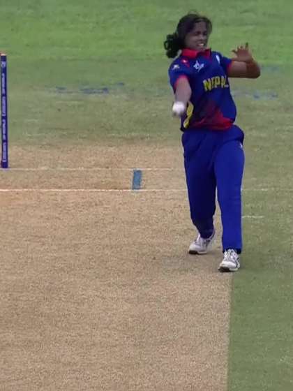 P Kelly with a Batting vs Nepal Women Under-19