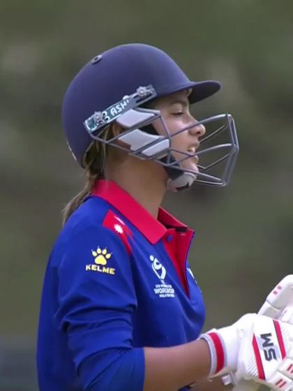 K Kunwar with a Batting vs Scotland Women Under-19