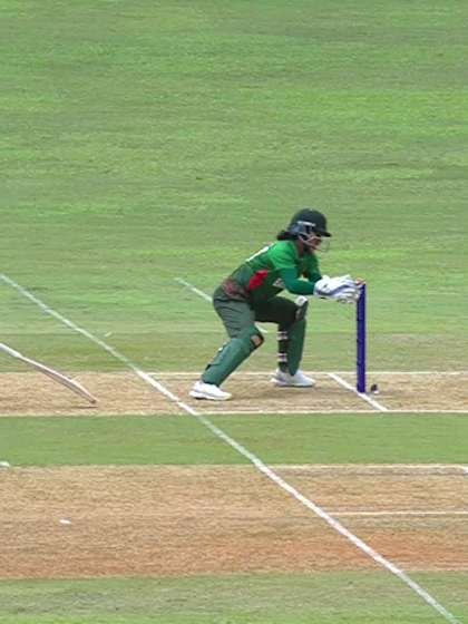 P Mahato with a Batting vs Bangladesh Women Under-19