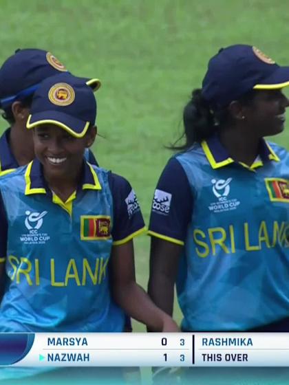 M Qistina with a Batting vs Sri Lanka Women Under-19