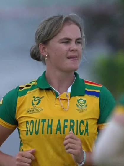 S Pauga with a Batting vs South Africa Women Under-19