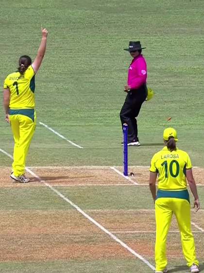 A Ashima with a Batting vs Australia Women Under-19