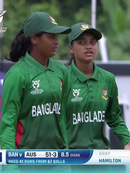 C Bray with a Batting vs Bangladesh Women Under-19