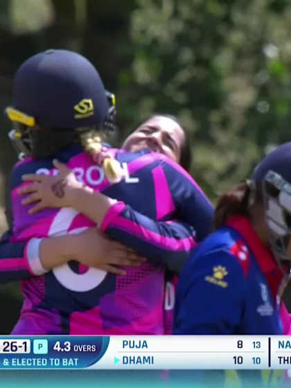 S Dhami with a Batting vs Scotland Women Under-19