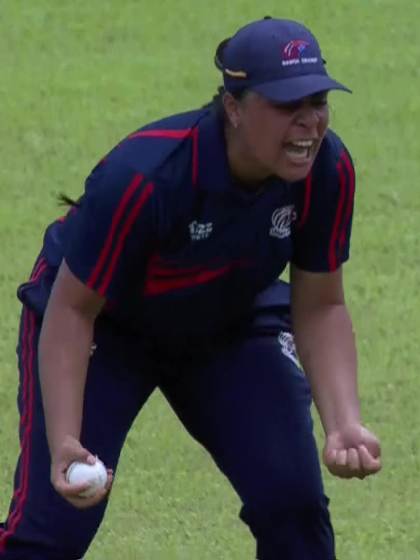 R Jaswal with a Batting vs Samoa Women Under-19