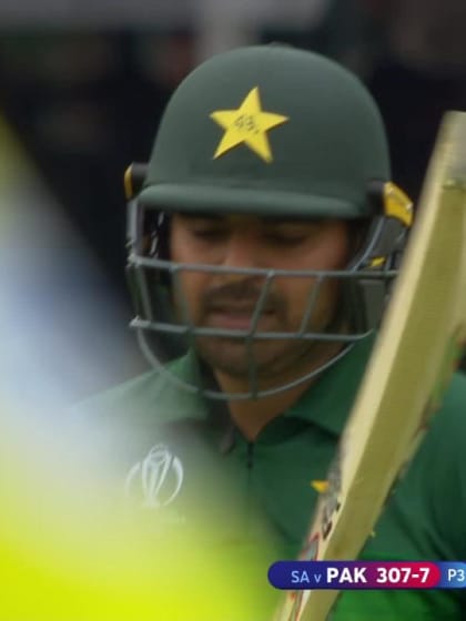 CWC19: Pak v SA - Haris Sohail is caught off a top edge