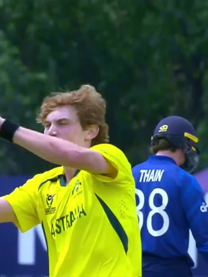 Callum Vidler with a Bowled Out vs. England