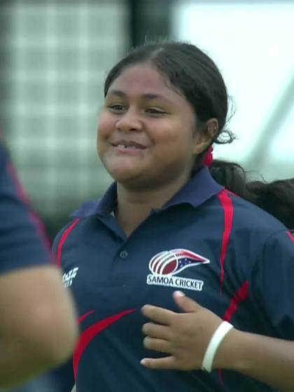 A Ansari with a Batting vs Samoa Women Under-19