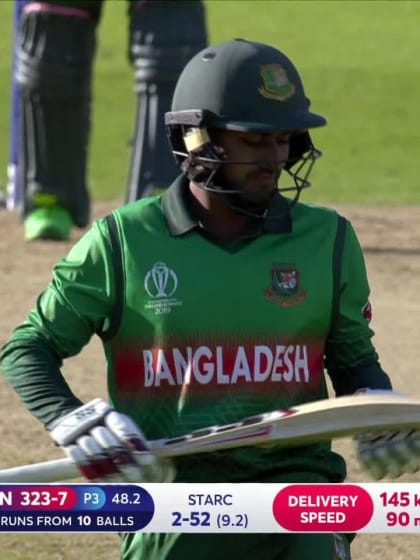 CWC19: AUS v BAN - Mehidy chips to mid-on