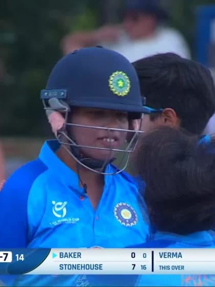 Wicket-Hannah-Baker-India-U19s-Women v England-U19s-Women ICC U19W T20WC 2023