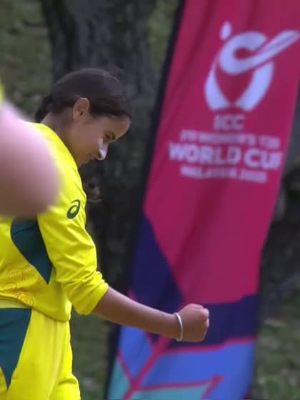 H Hansika with a Batting vs Australia Women Under-19