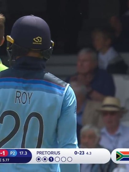 CWC19: Eng v SA – Jason Roy, 54 (53)