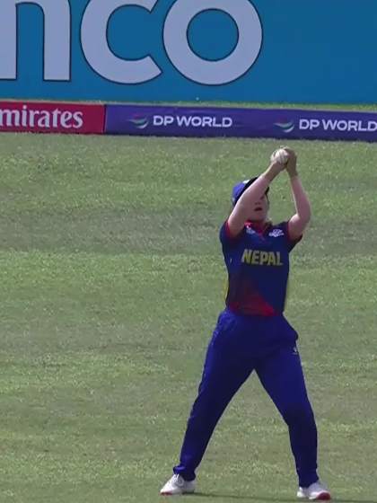 C Bray with a Batting vs Nepal Women Under-19