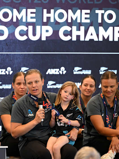 A warm welcome for the triumphant White Ferns after they return home with the WT20WC 2024 trophy