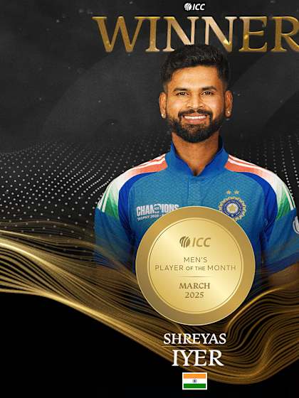 Iyer and Voll named ICC Players of the Month for March