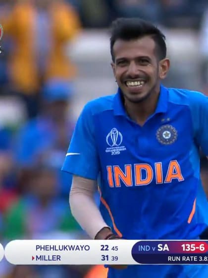 CWC19: SA v IND - Chahal gets Miller caught and bowled