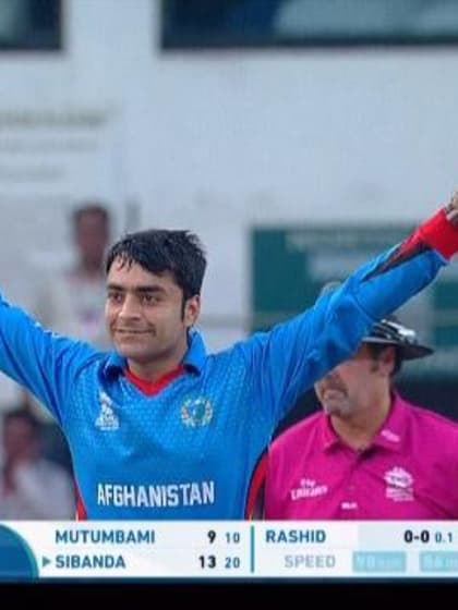 Rashid Khan 3-11 for ZIM V AFG ICC WT20 2016